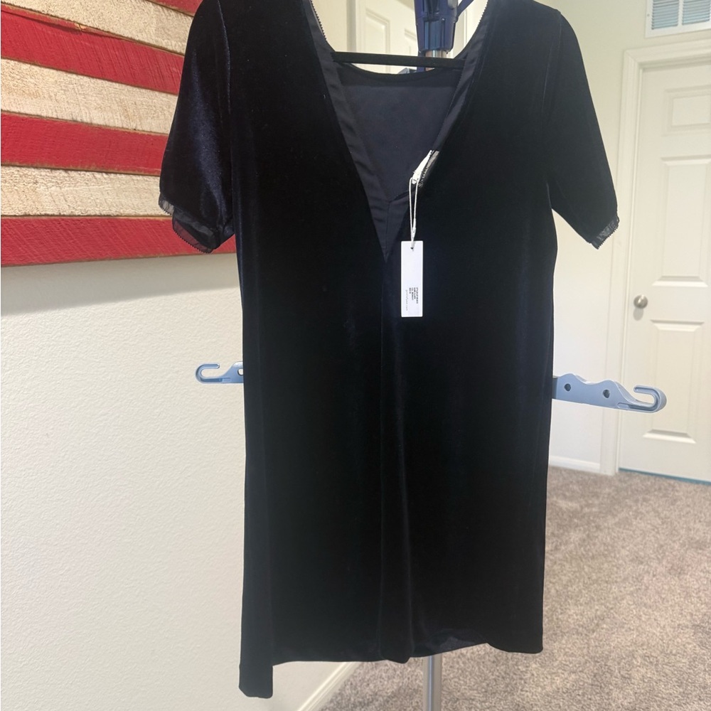 NWT Gentle Fawn Midnight Claire Navy Blue Velvet Dress Women’s Size XS